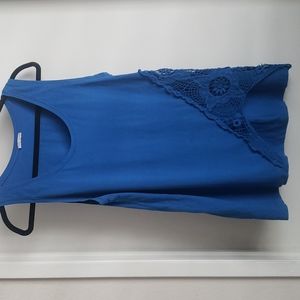 Zara Blue Cotton Tunic with‎ Lace